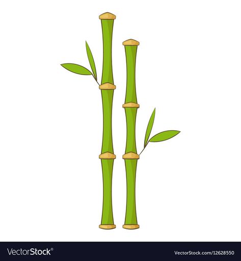 Bamboo Cartoon, Green Icons, Green Bamboo, Art Jewelry Design, Bamboo Tree, Simple Illustration, Cactus Flower, Cartoon Style, Cartoon Illustration