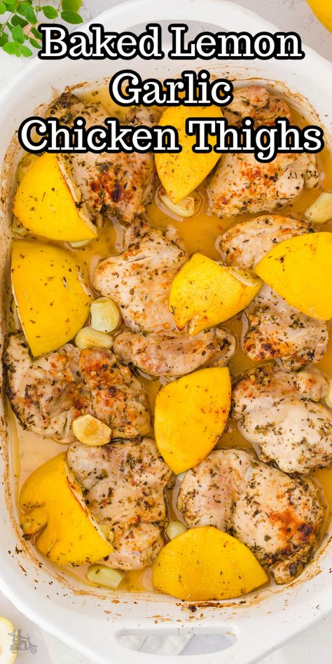 Tuscan Seasoning Recipe, Tuscan Seasoning, Baked Lemon Garlic Chicken, Chicken Thighs In Oven, Baked Boneless Chicken Thighs, Lemon Garlic Chicken Thighs, Garlic Chicken Thighs, Lemon Chicken Thighs, Baked Lemon Chicken