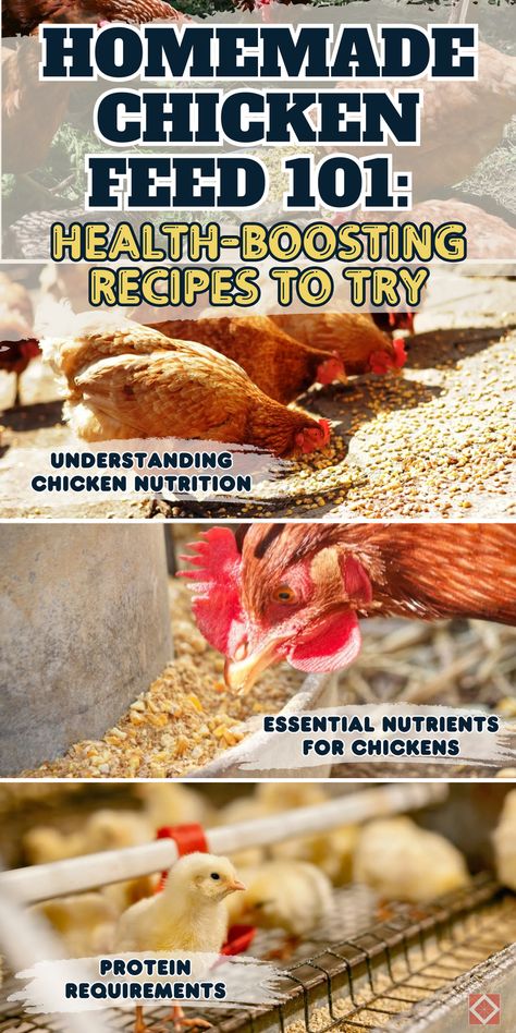 Boost your chickens’ health with these homemade chicken feed recipes. We share our tried-and-true favorite, plus other simple mixes to keep your backyard chickens happy. Save this pin for later and explore natural feeding options. Click to learn more about DIY chicken feed! Spices For Chicken Feed, Food Chickens Can Eat, Chicken Layer Feed Recipe, Herbs To Feed Chickens, Chicken Feed Mix Recipe, Homemade Chicken Feed For Layers, Diy Chicken Food, Diy Chicken Feed Recipes, Chicken Feed Recipes