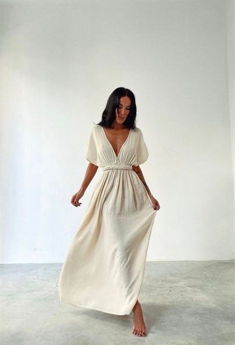 Greek Goddess Dress, Long Summer Dress, Look Boho Chic, Bohemian Summer, Goddess Dress, Dress Bridesmaid, Beige Dresses, Long Summer Dresses, Dress Boho