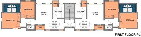 Building Plan Of A 2 Bedroom Block Of 4 Flats - Need Suggestions - Properties - Nigeria Block Of Flats Floor Plan, Flat Plan, One Bedroom Flat, Terrace Floor, Two Bedroom House, Small Terrace, Block Of Flats, Apartment Floor Plan, Single Bedroom