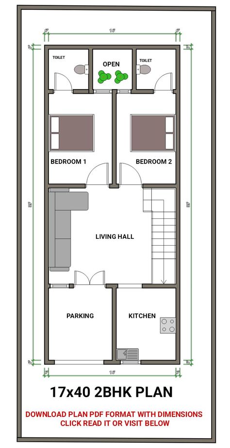 ➡️➡️➡️DOWNLOAD PLAN IN PDF FORMAT ✅️✅️✅️CLICK VISIT OR READ IT BELOW #17x402bhkplan #17by40houseplan #17*40plan #infintyraystudioplans #17'x40'plans 17×40 House Plan 2bhk, 17x40 House Plans 2bhk, 17×50 House Plan, 17×40 House Plan, 26x40 House Plans, Smart House Plans, Mini House Plans, Detailed House, Large House Plans