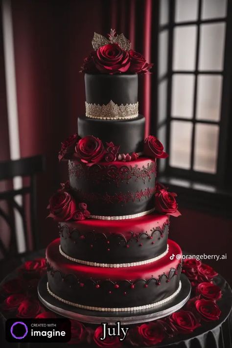 Mafia Themed Wedding, Black Wedding Cake Ideas, Black And Red Wedding Cake, Sarcastic Signs, Mafia Wedding, Harley Wedding, Dr Wedding, Goth Cakes, Quince Centerpieces