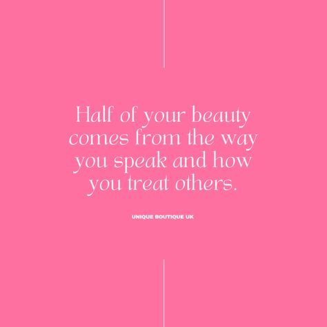 Tell me I’m not wrong! “Half of your beauty comes from the way you speak and how you treat others” I believe there is so much more to beauty than just looks! What do you think? 💖 (ubuk, beauty begins within, quotes about beauty, beauty quotes, over 40 beauty) #ubuk #beautybeginswithin #quotesaboutbeauty #beautyquotes #over40beauty Looks Quotes Beauty, Half Of Your Beauty Comes From The Way You Speak, Beauty Is Within Quotes, Within Quotes, Looks Quotes, Beauty Quote, Quotes Beauty, My Beauty, Unique Boutique