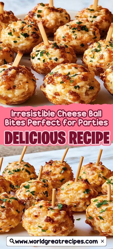 Get ready to impress your guests with these irresistible Cheese Ball Bites! This easy appetizer is a crowd-pleaser that combines creamy cream cheese and sharp cheddar, seasoned with garlic and fresh herbs. Roll them in crunchy nuts for the perfect texture. Ideal for game nights, potlucks, or holiday gatherings, these cheesy bites are not just delicious but also super fun to make. Your friends will be raving about them long after the party ends! Quick Easy Family Meals, Cheesy Bites, Cheese Ball Bites, Herb Cheese, Garlic Cheese, Sharp Cheddar, Budget Friendly Recipes, Easy Family Meals, Cheese Ball