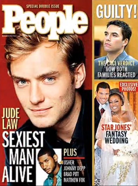 Jude Law♥ People Magazine Covers, Star Jones, Matthew Fox, Patrick Swayze, Jude Law, Seventeen Magazine, Pierce Brosnan, Richard Gere, Fantasy Wedding