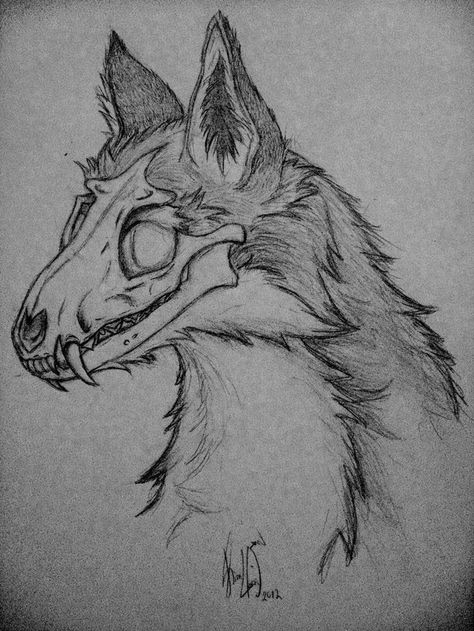 Easy Art Inspiration Drawing, Scary Sketch Ideas, Scary Creatures Drawings, Scary Animal Drawings, Wolf With Skull, Scary Sketches, Animals Scary, Monster Sketch, Fox Skull