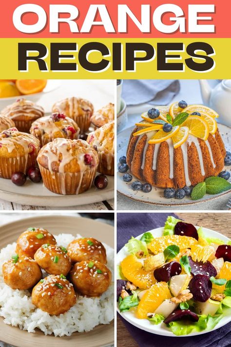 Got a bunch of oranges? Try these orange recipes! From scones to orange chicken to sherbet, you can enjoy tasty oranges at every meal or any occasion! What To Do With Cuties Oranges, Orange Potluck Food, Recipes That Use Oranges, Ways To Use Oranges, Naval Orange Recipes, Orange Color Appetizers, Navel Orange Recipes, How To Use Up Oranges, Recipes For Oranges