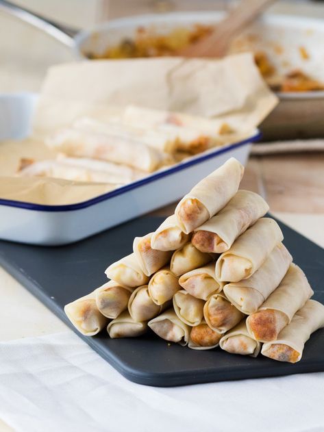 Breakfast Spring Rolls by The Worktop Scrambled Eggs Bacon, Spring Roll Pastry, Spring Breakfast, Spring Roll Recipe, Bacon Egg And Cheese, Egg And Cheese, Air Fryer Recipes Easy, Bacon Egg, Bacon Cheese