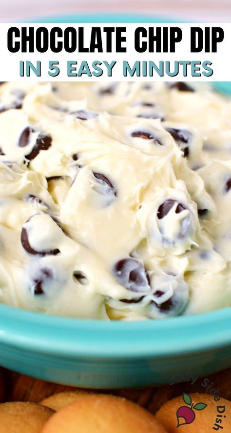 Chocolate Chip Dip Recipe, Chip Dip Recipe, Salty Side Dish, Easy Dessert Dips, Chip Dip Recipes, Chocolate Chip Dip, Dessert Dip Recipes, Desserts With Chocolate Chips, Dessert Dip