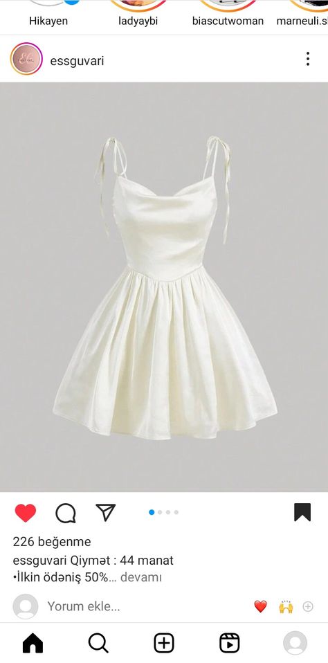 Dress, satin, white, saten White Dress Hoco, Dress Satin, Satin Dress, Satin Dresses, Cute Dresses, White Dress, Satin, Dresses, White