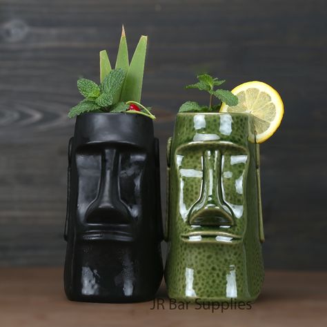 Ceramic Cocktail Cups, Tiki Mugs Ceramics, Tiki Cups, Throwing Wheel, Vodka Decanter, Tiki Hawaii, Hawaii Tiki, Weird Furniture, Tiki Mugs