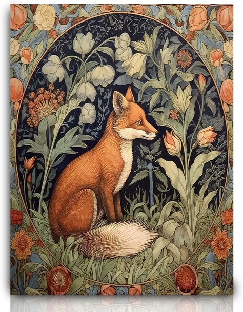 Rikin Liuff William Morris Animal Fox Poster William Morris Fox Canvas Wall Art Retro Painting William Morris Prints for Home Picture Decor 40x60cm No Frame : Amazon.ca: Home Fox In The Forest, Poster Art Deco, Fox Artwork, Fox Wall Art, Art Fox, Fox Art, Forest Art, Art Nouveau Style, Cute Fox