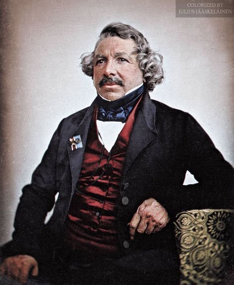 History in Color on Instagram: “Louis-Jacques-Mandé Daguerre, French artist and photographer, recognized for his invention of the daguerreotype process of photography,…” Louis Daguerre, Photo Repair, Phone Wallpaper Design, Wallpaper Design, Long Exposure, French Artists, Vintage Photos, Phone Wallpaper, Wedding Photos