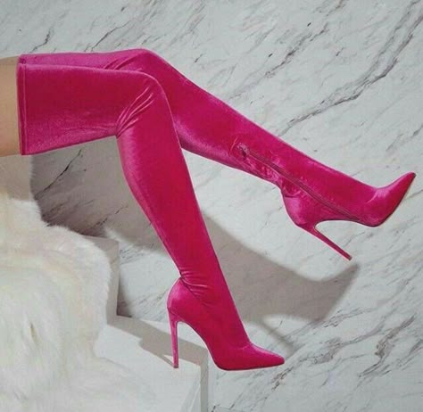 iconic fashion on Twitter: "Shoe… " Thigh High Sock Boots, Kasut Tumit Tinggi, Heel Boots For Women, High Heels Outfit, Mode Rose, Thigh High Heels, Thigh High Boots Heels, Aesthetic Shoes, Women Leather