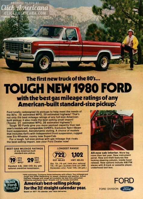 First new truck of the �80s: Tough new 1980 Ford Gleaner Combine, F250 Highboy, Automotive Ads, Ford Girl, Ranger Truck, Classic Ford Trucks, Ford 4x4, Trucks Print, Ford F Series