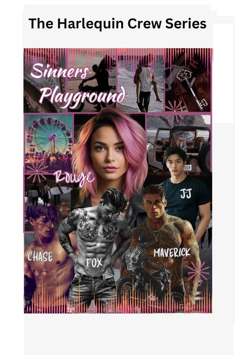 Sinners Playground Aesthetic, The Harlequin Crew, Sinners Playground, Harlequin Crew, Spicy Booktok, Aesthetic Collages, Romance Series Books, Book Fan Art, Devils Night