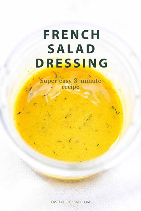 Vinegarette Dressing Recipe, Savoury Dips, Homemade French Dressing, French Dressing Recipe, Dijon Mustard Dressing, French Salad Dressing, Sweet Salad Dressings, Easy Dressing Recipe, Healthy Dressing Recipes