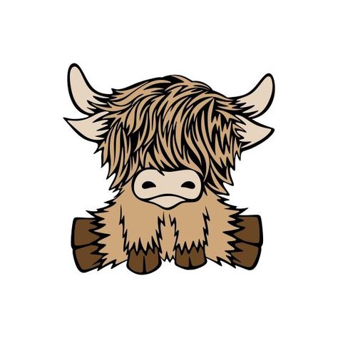 Cow Shirts Svg, Highland Cow Cute Drawing, Fuzzy Cow Drawing, Highland Cow Sublimation Designs, Highland Cow Doodle, Highland Cow Drawings, How To Draw A Highland Cow, Draw A Highland Cow, Cow Canvas Painting Easy