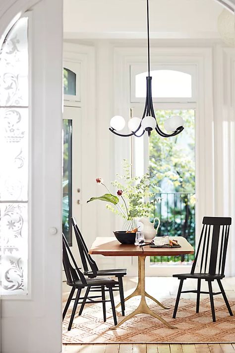 Nemus Dining Table | Anthropologie Style Me Pretty Living, Dining Room Pendant, Live Edge Dining Table, Black Chandelier, Spring Home, Dining Room Lighting, Room Lights, Dining Chair, Home Furniture