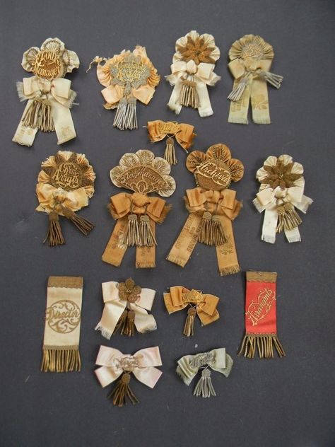 Award Ribbons, Medal Ribbon, Ribbon Rosettes, Newport Rhode Island, Ribbon Art, Vintage Ribbon, Ribbon Work, Homecoming Mums, Gold Silk