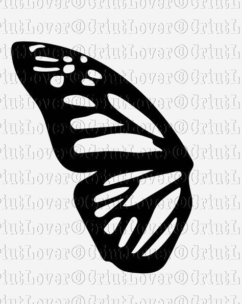 Butterfly Wing Silhouette, Butterfly Wing Outline, Butterfly Wing Template, Butterfly Wing Drawing, Butterfly Wing Shapes, Butterfly Wings Drawing, Butterfly Drawing Outline, Diy Cricut Projects, Wing Template