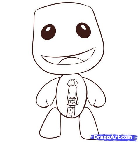 how to draw sackboy step 5 Planet Coloring Pages, Old Mcdonald, Planet Colors, Robot Monster, Little Big Planet, Easter Coloring Pages, Easter Colouring, Drawing Guide, Guided Drawing