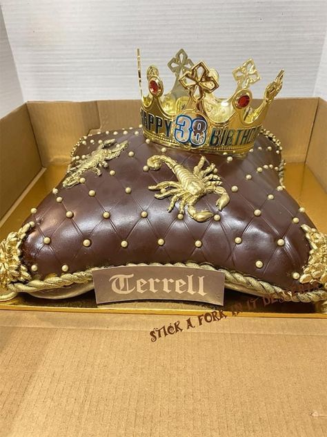 Scorpio Cake, Pillow Cake, Pillow Cakes, Shaped Cakes, 38th Birthday, 17th Birthday, Birthday Cake Ideas, The Crown, Cake Ideas