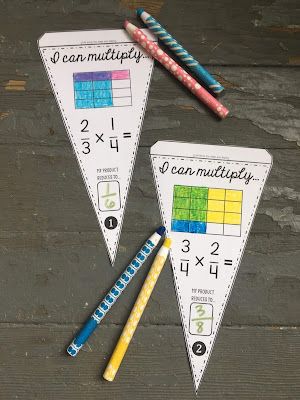 Multiplying Fractions Math Pennant Activity Multiplying Fractions Activities, Fun Fractions Activities, Fraction Multiplication, Algebra Tiles, Multiply Fractions, Fractions Multiplication, Area Model, Multiplication Activities, Math Classroom Decorations