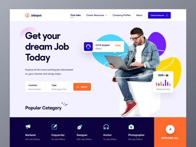 Job Finding, Job Website, Directory Design, Ui Ux Designer, Professional Website Design, Agency Website, Job Portal, Design Jobs, Design Visual