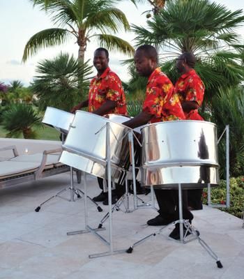 Antigua Wedding, Tropical Glam Wedding, Jamaican Wedding, Caribbean Party, Destination Wedding Caribbean, Tropical Wedding Ideas, Drum Band, Steel Drums, Wedding Sand