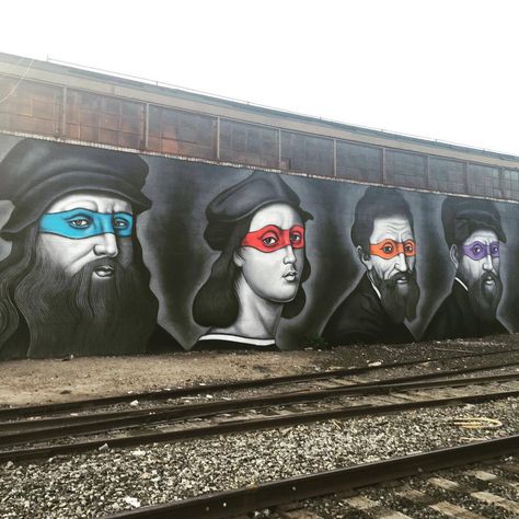 Renaissance Ninja Artists - Imgur Best Graffiti, Turtle Painting, Art Memes, Oui Oui, Really Funny Memes, Mutant Ninja, Teenage Mutant Ninja Turtles, Teenage Mutant, Ninja Turtles