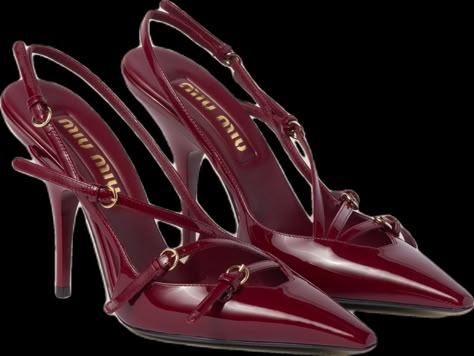 Miu Miu Heels, Miu Miu Shoes, Red Pumps, Fancy Shoes, Aesthetic Shoes, Red Heels, Slingbacks, Carrie Bradshaw, Slingback Heel