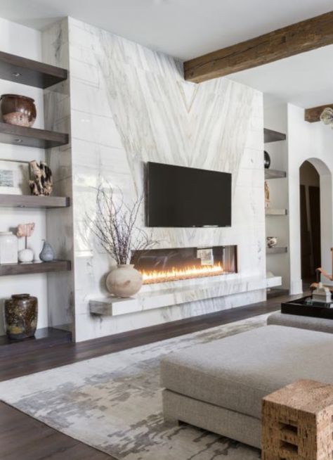 Gas Fireplace Ideas Living Rooms, Modern Fireplace Ideas Living Rooms, Fireplace Modern Design, Fireplace Feature Wall, Feature Wall Living Room, Fireplace Tv Wall, Linear Fireplace, Room Decor Living Room, Living Room Decor Fireplace