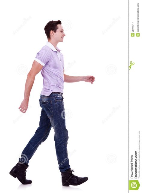 Side Walking Reference, Person Standing Still Reference, Man Walking Side View, Walking Side View Drawing Reference, Male Full Body Reference Poses, Sequential Illustration, Walking Forward, Side View Drawing, Walking Animation