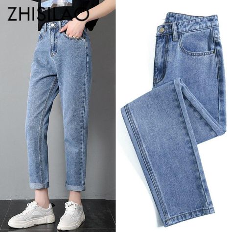 NewLook 2019 spring, 2532, Button Fly, Casual, fashion, Full Length, Harem Pants, High, Jeans, Light, Loose, NONE, outdoor, picture color, Polyester, Softener, spring summer autumn, Women Fashion Straight Women Jeans Pants Slim Casual Mom Boyfriends Jeans Pants Denim Vintage Loose Jeans Feminino Plus Size Celana Jins Wanita, Black Baggy Jeans, Harem Jeans, Swimwear Bottoms, Loose Jeans, Ankle Length Pants, Jeans Women, Slim Pants, Casual Streetwear