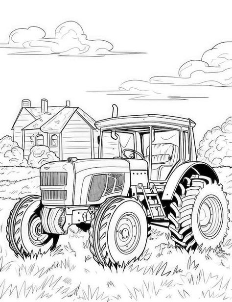 Cars And Trucks Coloring Pages, Free Farm Coloring Pages, Drawing Coloring Pages, Race Car Coloring Pages, Tractor Coloring Pages, Car Coloring Pages, Coloring Stuff, Doodles Ideas, Farm Coloring Pages