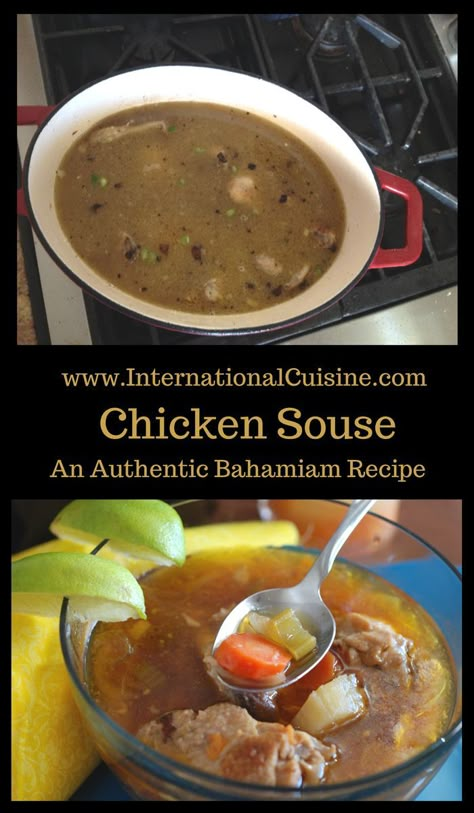 Chicken Souse Recipe, Chicken Souse, Souse Recipe, Bahamas Food, Bahamian Food, Johnny Cake, Cooked Chicken Recipes, Jamaican Dishes, Cuban Recipes