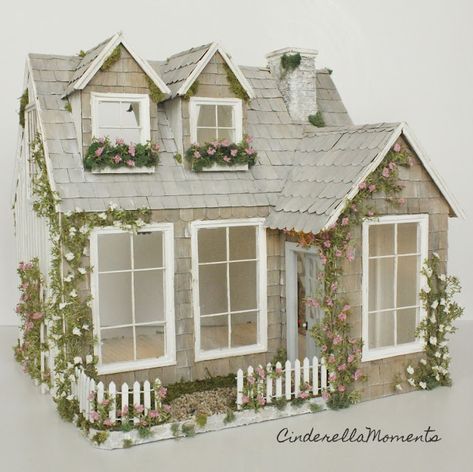 English Countryside Cottage, Nantucket Style Homes, Fireplace Style, Cinderella Moments, Nantucket Style, Mini Dollhouse, Countryside Cottage, Mini Gardens, Entry Lighting