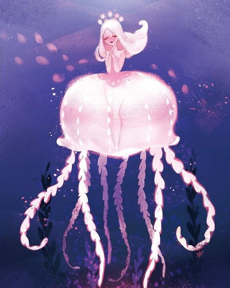 💖Pink jellyfish💖#myart #illustration #pink #jellyfish #girl #charaterdesign Jellyfish Oc, Illustration Art Drawing Sketches, Pink Jellyfish, Jellyfish Print, Jellyfish Design, Mermaid Artwork, Fashion Illustration Watercolor, Jellyfish Art, Vintage Illustration Art