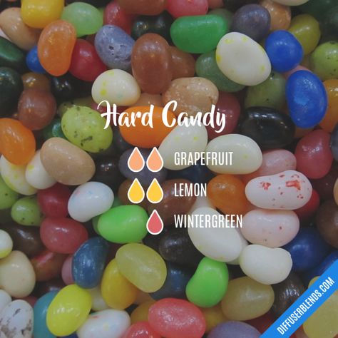 Hard Candy - Essential Oil Diffuser Blend Grapefruit Essential Oil Blends, Fall Diffuser Blends, Doterra Diffuser Blends, Essential Oil Diffuser Blends Recipes, Essential Oil Diffuser Recipes, Oil Diffuser Recipes, Essential Oil Mixes, Essential Oil Blends Recipes, Aromatherapy Blends