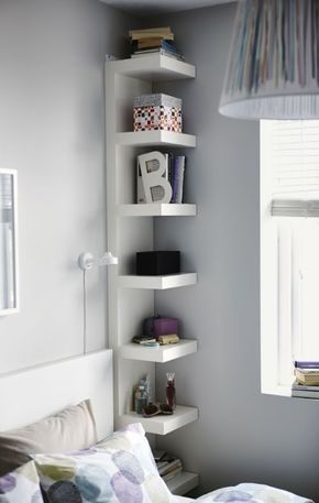 IKEA Fan Favorite: LACK shelf. Narrow shelves help you use small wall spaces effectively by accommodating small items in a minimum of space. Ikea Bed Frames, Ikea Fans, Ikea Bedroom Furniture, Lack Shelf, Ikea Lack Shelves, Wall Shelf Unit, Bedroom Hacks, Narrow Shelves, Ikea Design