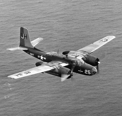 Douglas JD-1 "Invader" of the Navy Utility Squadron Ten (VU-10), NAS Guntanamo Bay, Cuba. Douglas Aircraft, Fly Navy, Vintage Aviation, Wwii Aircraft, Ww2 Aircraft, Vintage Aircraft, Aviation Art, Fighter Planes, Military History