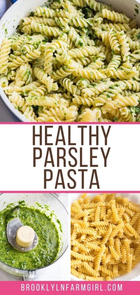 Fresh Parsley Recipes, Farfalle Pasta Recipes, Parsley Pasta, Healthy Pasta Recipe, Parsley Recipes, Parmesan Recipe, Healthy Pasta, Herb Recipes, Dinner Meal