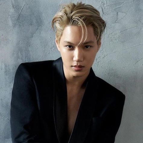 Kai Exo Blonde Hair, Kim Jongin Icon, Exo Kai Icon, Blonde Hair 2023, Exo Abs, Jongin Exo, Exo Icons, Exo Jongin, Kai Jongin