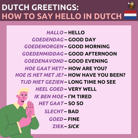 Dutch Vocabulary Words, Dutch For Beginners, Dutch Language Learning, Learn Dutch Grammar, Dutch Captions, Dutch Vocabulary, Dutch Learning, Basic Dutch Phrases, Dutch Phrases