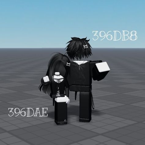 Matching Outfits Roblox Codes, Matching Roblox Outfits, Matching Roblox Avatars, Roblox Matching Outfits, Matching Avatar, Brown Hair Id, Outfit Ideas Emo, Roblox Matching, Roblox Creator