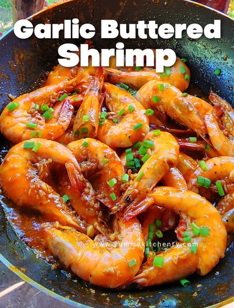 Garlic Buttered Shrimp with Sprite - Yummy Kitchen Buttered Shrimp Recipe Garlic Filipino, Butter Shrimp Recipes, Buttered Garlic Shrimp, Garlic Buttered Shrimp, Butter Tomato Sauce, Sprite Recipe, Butter Garlic Shrimp, Buttered Shrimp, How To Cook Garlic