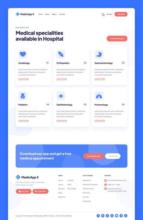 Doctor HTML CSS Website Theme Webflow Website, Hospital Website, Healthcare Website, Medical Hospital, Pulmonology, Medical Specialties, Staffing Agency, Website Template Design, Health App