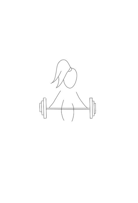 Tiny Gym Tattoos, Crossfit Tattoo Women, Barbell Tattoo Ideas For Women, Gym Tattoo Ideas For Women, Gym Related Tattoos, Gym Tattoos Women, Gym Line Art, Weightlifting Tattoo, Crossfit Tattoo